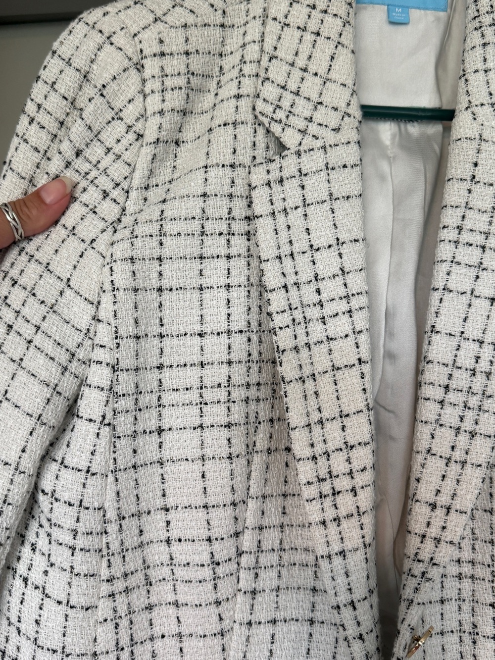 Draper James White Tweed Plaid Blazer - Picture 6 of 11